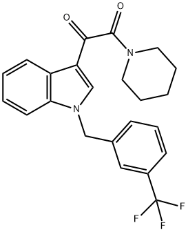 1-piperidin-1-yl-2-[1-[[3-(trifluoromethyl)phenyl]methyl]indol-3-yl]ethane-1,2-dione Struktur