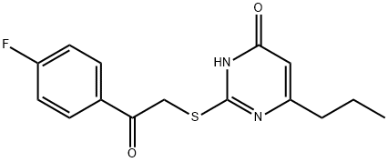 2-[2-(4-fluorophenyl)-2-oxoethyl]sulfanyl-6-propyl-1H-pyrimidin-4-one Struktur