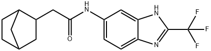 2-(3-bicyclo[2.2.1]heptanyl)-N-[2-(trifluoromethyl)-3H-benzimidazol-5-yl]acetamide Struktur