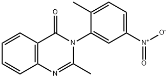 2-methyl-3-(2-methyl-5-nitrophenyl)quinazolin-4-one Struktur