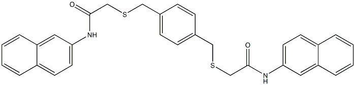 N-naphthalen-2-yl-2-[[4-[[2-(naphthalen-2-ylamino)-2-oxoethyl]sulfanylmethyl]phenyl]methylsulfanyl]acetamide Struktur