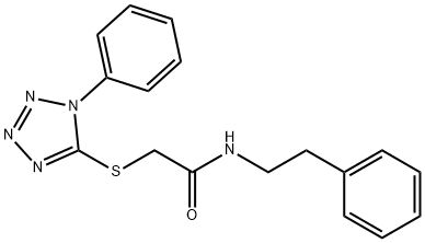 N-(2-phenylethyl)-2-(1-phenyltetrazol-5-yl)sulfanylacetamide Struktur