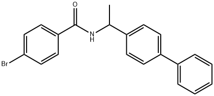 4-bromo-N-[1-(4-phenylphenyl)ethyl]benzamide Struktur