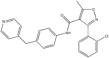 3-(2-chlorophenyl)-5-methyl-N-[4-(pyridin-4-ylmethyl)phenyl]-1,2-oxazole-4-carboxamide Struktur