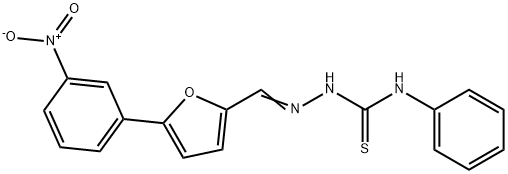 1-[(E)-[5-(3-nitrophenyl)furan-2-yl]methylideneamino]-3-phenylthiourea Struktur