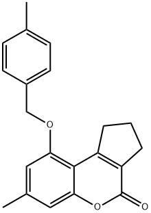 7-methyl-9-[(4-methylphenyl)methoxy]-2,3-dihydro-1H-cyclopenta[c]chromen-4-one Struktur