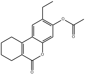 (2-ethyl-6-oxo-7,8,9,10-tetrahydrobenzo[c]chromen-3-yl) acetate Struktur