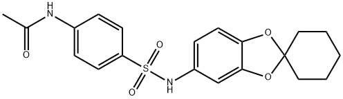 N-[4-(spiro[1,3-benzodioxole-2,1'-cyclohexane]-5-ylsulfamoyl)phenyl]acetamide Struktur