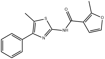 2-methyl-N-(5-methyl-4-phenyl-1,3-thiazol-2-yl)furan-3-carboxamide Struktur