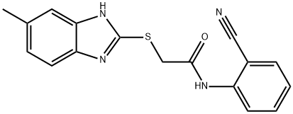 N-(2-cyanophenyl)-2-[(6-methyl-1H-benzimidazol-2-yl)sulfanyl]acetamide Struktur