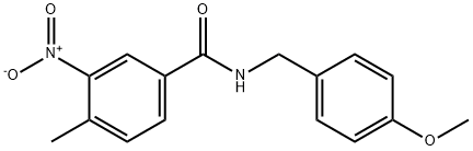 N-[(4-methoxyphenyl)methyl]-4-methyl-3-nitrobenzamide Struktur