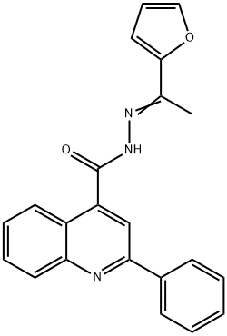 N-[(E)-1-(furan-2-yl)ethylideneamino]-2-phenylquinoline-4-carboxamide Struktur