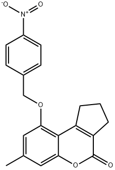 7-methyl-9-[(4-nitrophenyl)methoxy]-2,3-dihydro-1H-cyclopenta[c]chromen-4-one Structure