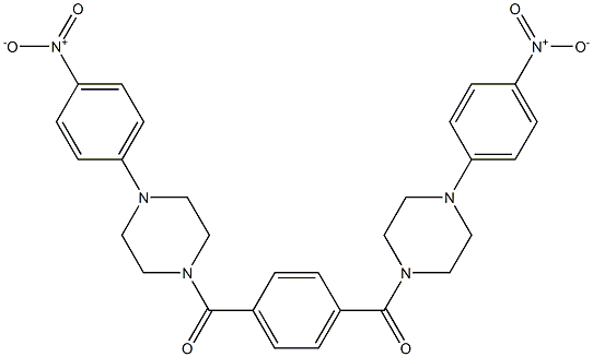 [4-[4-(4-nitrophenyl)piperazine-1-carbonyl]phenyl]-[4-(4-nitrophenyl)piperazin-1-yl]methanone Struktur