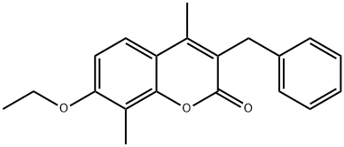 3-benzyl-7-ethoxy-4,8-dimethylchromen-2-one Struktur