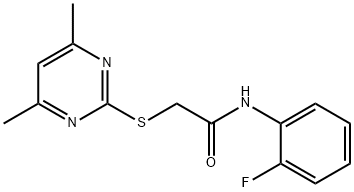 2-(4,6-dimethylpyrimidin-2-yl)sulfanyl-N-(2-fluorophenyl)acetamide Struktur