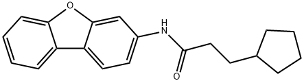 3-cyclopentyl-N-dibenzofuran-3-ylpropanamide Struktur