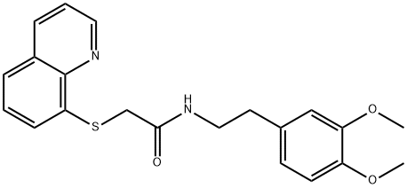 N-[2-(3,4-dimethoxyphenyl)ethyl]-2-quinolin-8-ylsulfanylacetamide Struktur