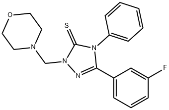 5-(3-fluorophenyl)-2-(morpholin-4-ylmethyl)-4-phenyl-1,2,4-triazole-3-thione Struktur