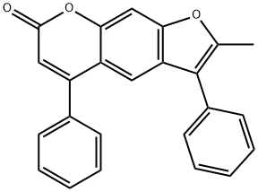 2-methyl-3,5-diphenylfuro[3,2-g]chromen-7-one Struktur