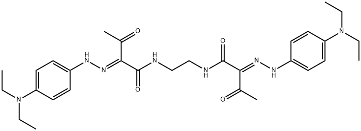 (2E)-2-[[4-(diethylamino)phenyl]hydrazinylidene]-N-[2-[[(2E)-2-[[4-(diethylamino)phenyl]hydrazinylidene]-3-oxobutanoyl]amino]ethyl]-3-oxobutanamide Struktur