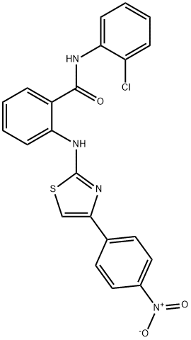 N-(2-chlorophenyl)-2-[[4-(4-nitrophenyl)-1,3-thiazol-2-yl]amino]benzamide Struktur