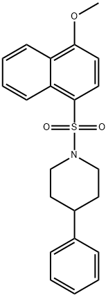 1-(4-methoxynaphthalen-1-yl)sulfonyl-4-phenylpiperidine Struktur