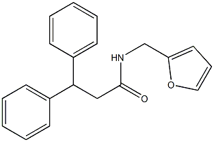 N-(furan-2-ylmethyl)-3,3-diphenylpropanamide Struktur