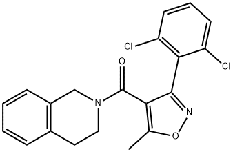 [3-(2,6-dichlorophenyl)-5-methyl-1,2-oxazol-4-yl]-(3,4-dihydro-1H-isoquinolin-2-yl)methanone Struktur