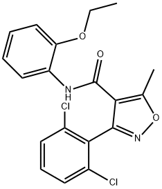 3-(2,6-dichlorophenyl)-N-(2-ethoxyphenyl)-5-methyl-1,2-oxazole-4-carboxamide Struktur