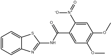 N-(1,3-benzothiazol-2-yl)-4,5-dimethoxy-2-nitrobenzamide Struktur