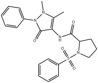 1-(benzenesulfonyl)-N-(1,5-dimethyl-3-oxo-2-phenylpyrazol-4-yl)pyrrolidine-2-carboxamide Struktur