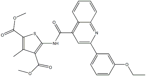 dimethyl 5-[[2-(3-ethoxyphenyl)quinoline-4-carbonyl]amino]-3-methylthiophene-2,4-dicarboxylate Struktur