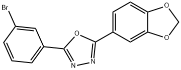 2-(1,3-benzodioxol-5-yl)-5-(3-bromophenyl)-1,3,4-oxadiazole Struktur