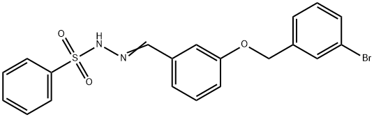 N-[(E)-[3-[(3-bromophenyl)methoxy]phenyl]methylideneamino]benzenesulfonamide Struktur