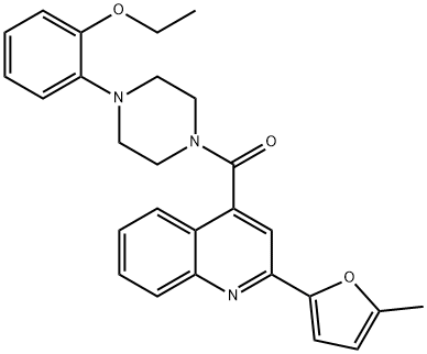 [4-(2-ethoxyphenyl)piperazin-1-yl]-[2-(5-methylfuran-2-yl)quinolin-4-yl]methanone Struktur