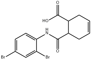 6-[(2,4-dibromophenyl)carbamoyl]cyclohex-3-ene-1-carboxylic acid Struktur