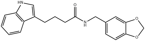 N-(1,3-benzodioxol-5-ylmethyl)-4-(1H-indol-3-yl)butanamide Struktur