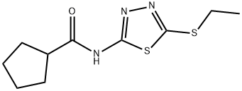 N-(5-ethylsulfanyl-1,3,4-thiadiazol-2-yl)cyclopentanecarboxamide Struktur