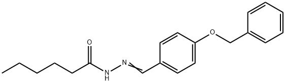 N-[(E)-(4-phenylmethoxyphenyl)methylideneamino]hexanamide Struktur