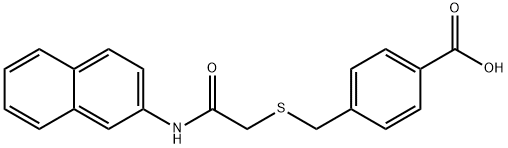 4-[[2-(naphthalen-2-ylamino)-2-oxoethyl]sulfanylmethyl]benzoic acid Struktur