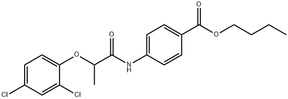 butyl 4-[2-(2,4-dichlorophenoxy)propanoylamino]benzoate Struktur