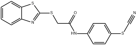 [4-[[2-(1,3-benzothiazol-2-ylsulfanyl)acetyl]amino]phenyl] thiocyanate Struktur