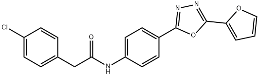 2-(4-chlorophenyl)-N-[4-[5-(furan-2-yl)-1,3,4-oxadiazol-2-yl]phenyl]acetamide Struktur