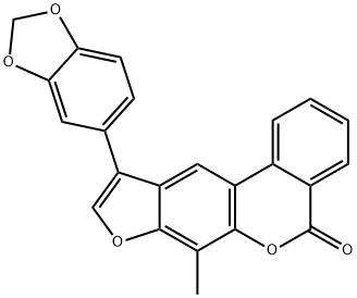 10-(1,3-benzodioxol-5-yl)-7-methyl-[1]benzofuro[6,5-c]isochromen-5-one Struktur