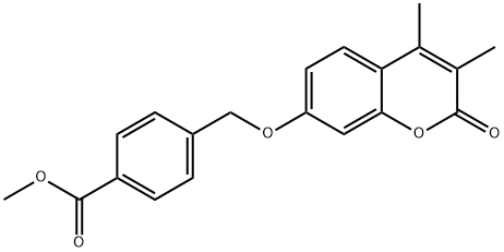 methyl 4-[(3,4-dimethyl-2-oxochromen-7-yl)oxymethyl]benzoate Struktur