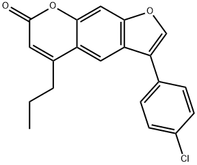 3-(4-chlorophenyl)-5-propylfuro[3,2-g]chromen-7-one Struktur