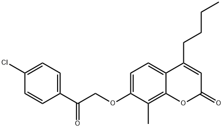 4-butyl-7-[2-(4-chlorophenyl)-2-oxoethoxy]-8-methylchromen-2-one Struktur