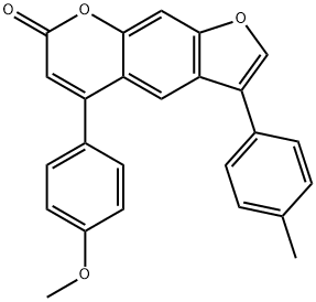 5-(4-methoxyphenyl)-3-(4-methylphenyl)furo[3,2-g]chromen-7-one Struktur