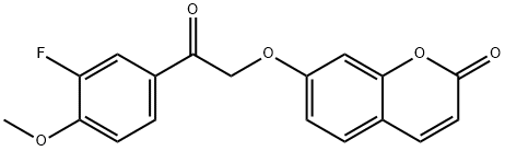 7-[2-(3-fluoro-4-methoxyphenyl)-2-oxoethoxy]chromen-2-one Struktur